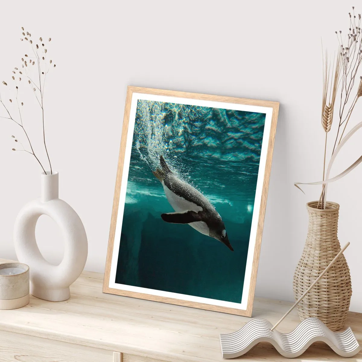 Plagát v ráme zo svetlého duba - Vitajte v mojom svete - 70x100 cm