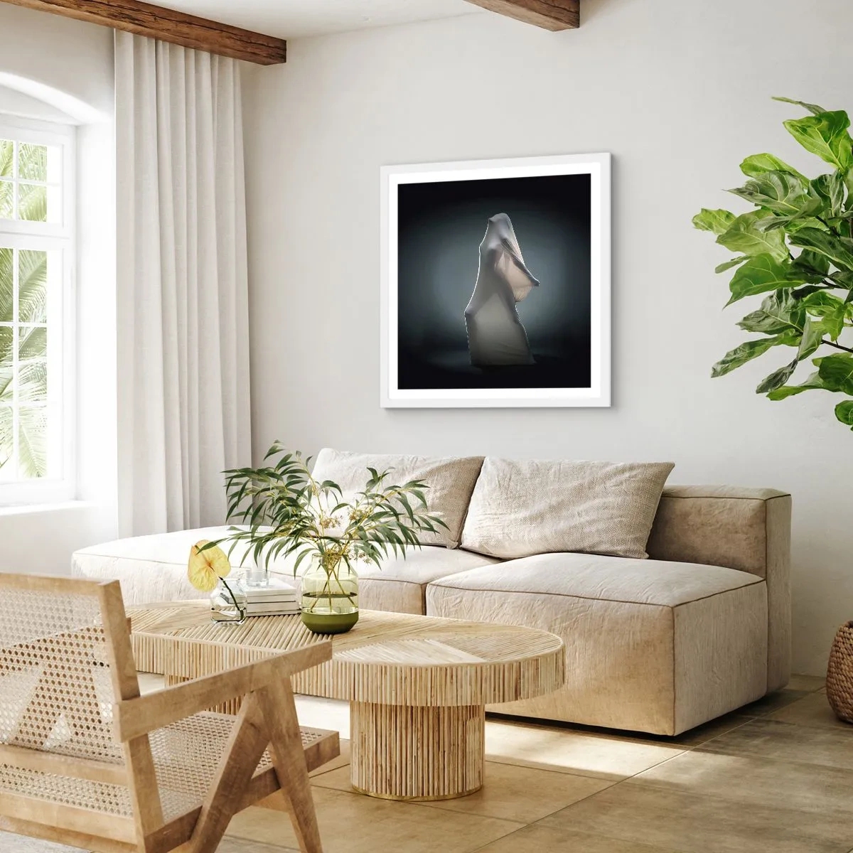 Plagát v bielom ráme - Skryté túžby - 60x60 cm