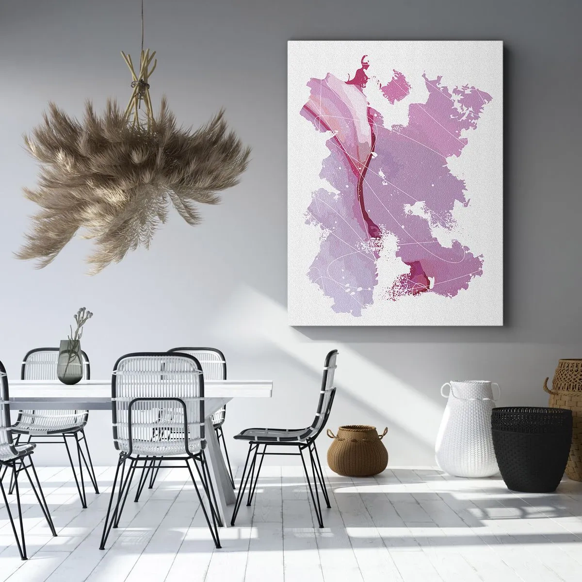 Obraz na plátne - Mapa ružového sveta - 50x70 cm
