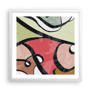 Plagát v bielom ráme - Piruety uprostred farieb - 50x50 cm