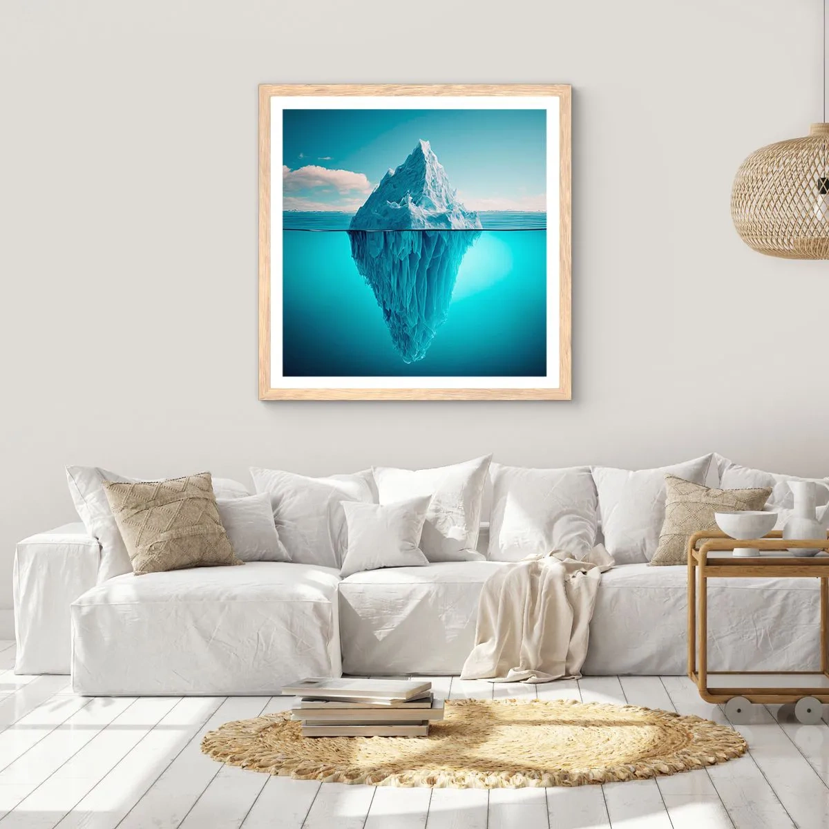 Plagát v ráme zo svetlého duba - Ľadová kráľovná - 60x60 cm