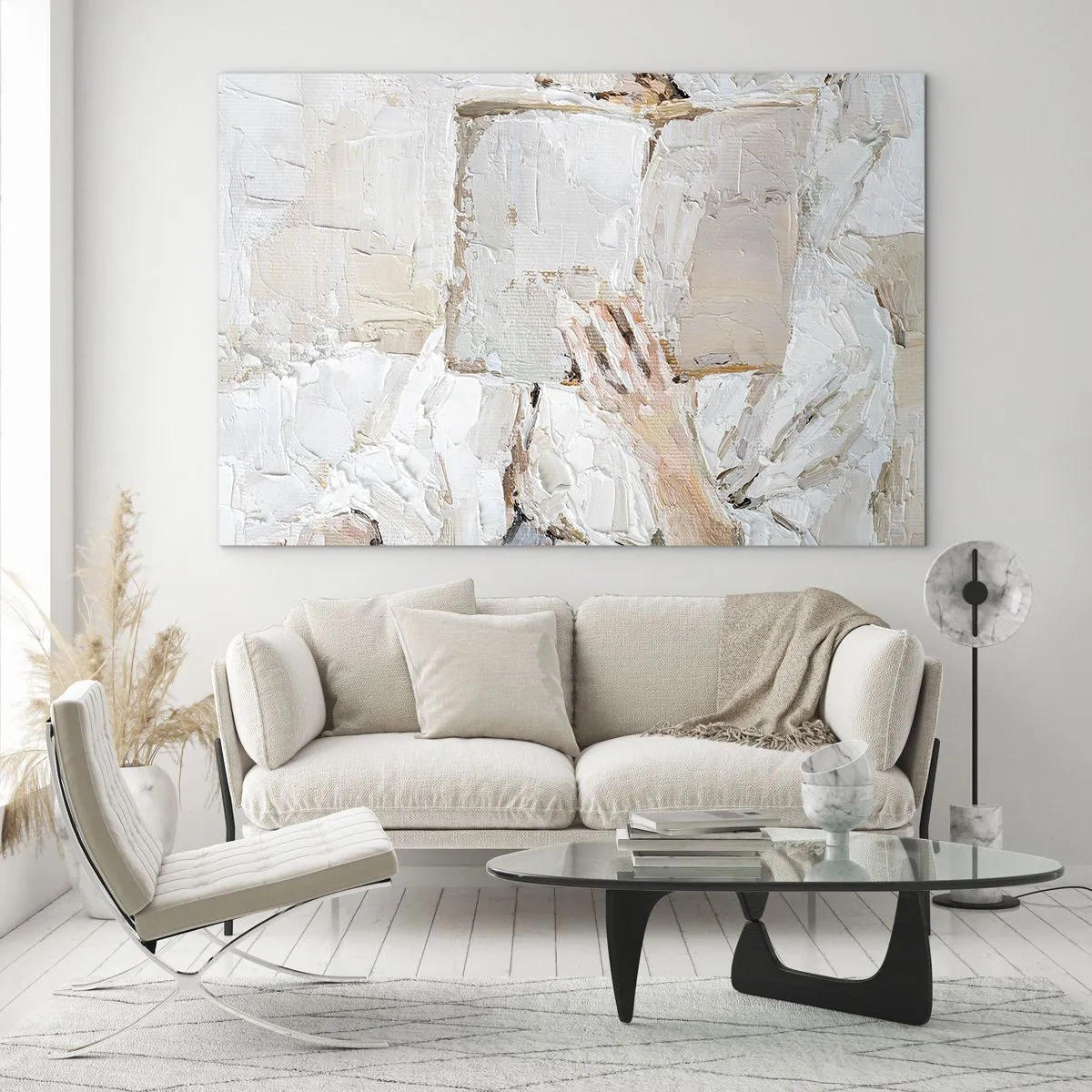 Obraz na skle - Človek ponorený do čítania knihy na jasnom, impresionistickom pozadí - 70x50cm - V inom svete - Moderná nástenná dekorácia do obývacej izby a spálne ARTTOR