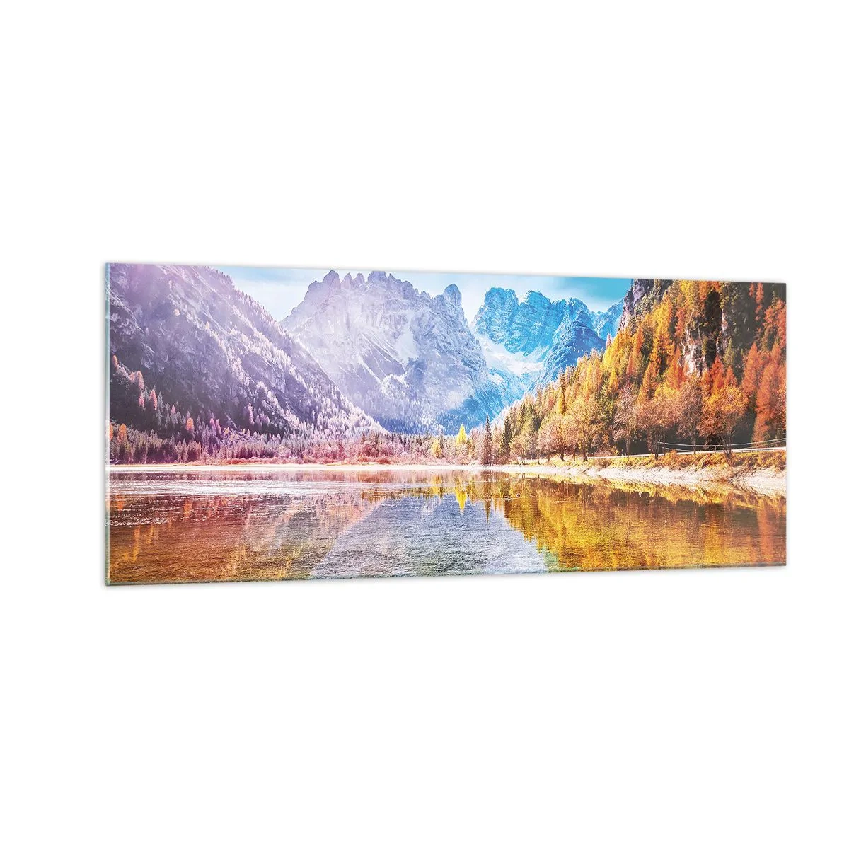 Obraz na skle - A v horách už je jeseň - 100x40 cm
