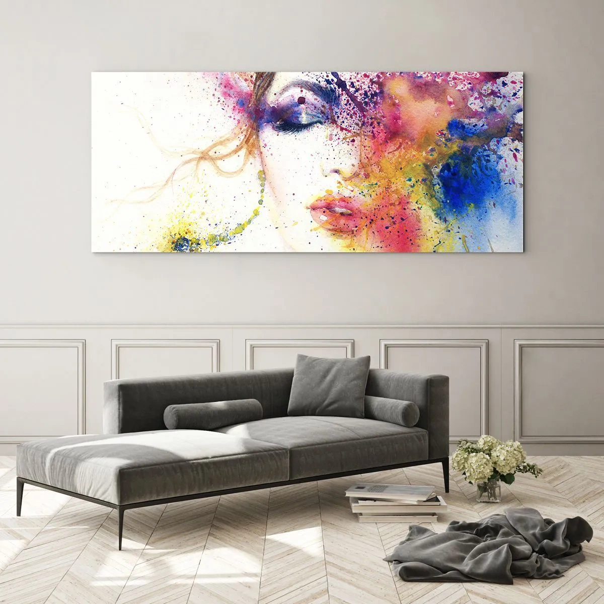 Obraz na skle - Dúhové závraty - 120x50 cm