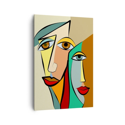 Obraz na plátne - Kubistický pár - 70x100 cm
