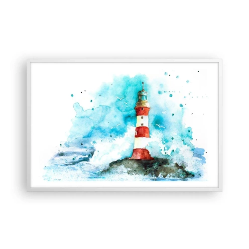 Plagát v bielom ráme - Jednota živlov - 91x61 cm