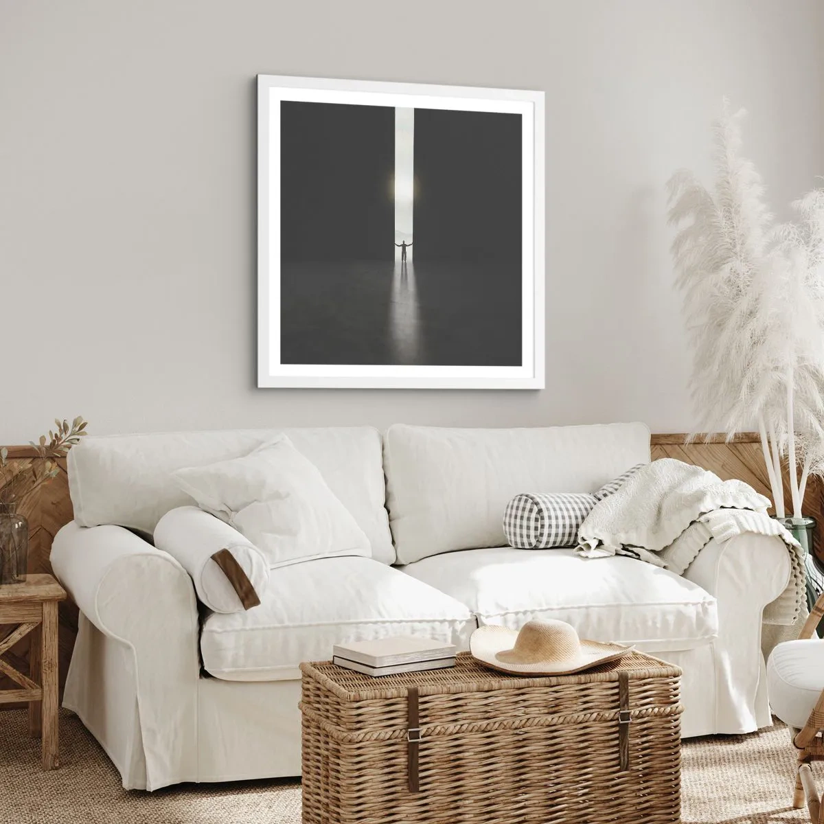 Plagát v bielom ráme - Krok k svetlej budúcnosti - 50x50 cm