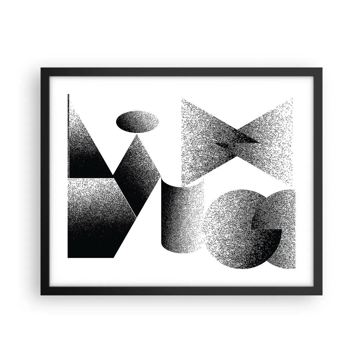 Plagát v čiernom ráme - Uhly a ovály - 50x40 cm