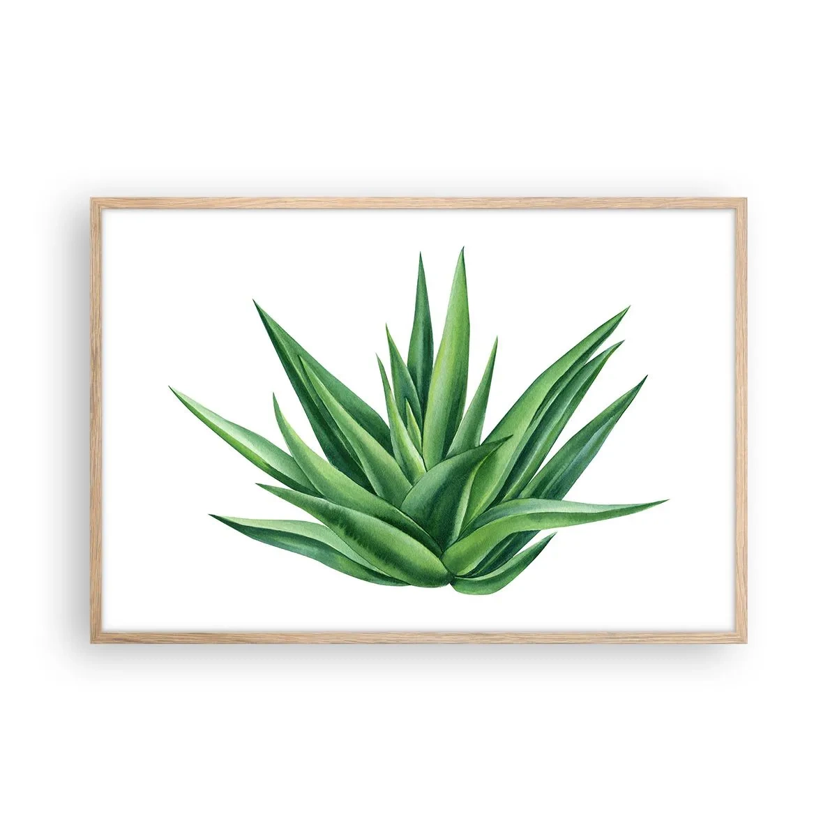 Plagát v ráme zo svetlého duba - Zelená – sila – život - 91x61 cm