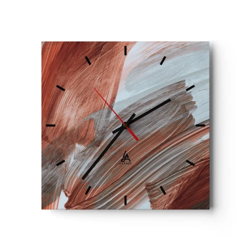 Nástenné hodiny - Jesenná veterná abstrakcia - 30x30 cm
