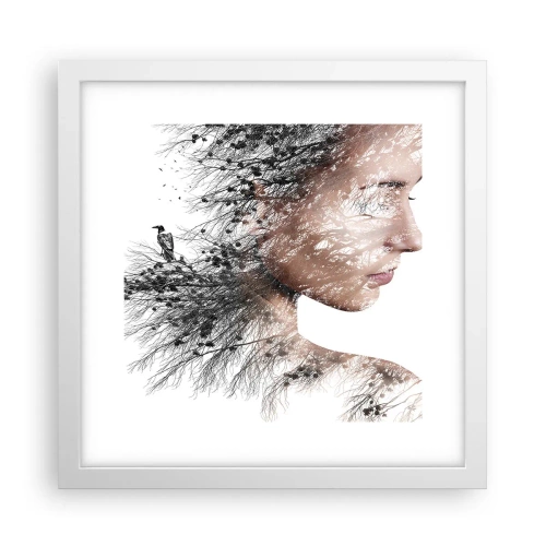 Plagát v bielom ráme - Duch lesa - 30x30 cm