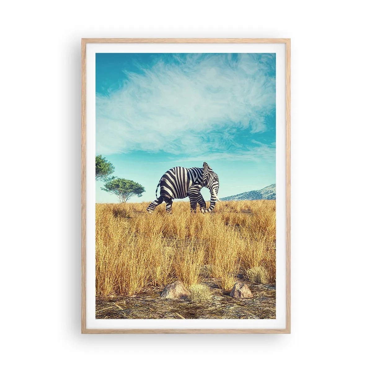 Plagát v ráme zo svetlého duba - Šedá už nie je v móde - 70x100 cm