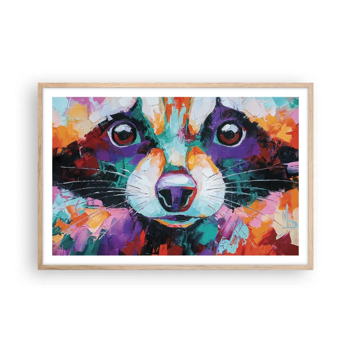 Plagát v ráme zo svetlého duba - Iba dobré emócie - 91x61 cm