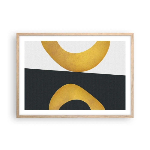 Plagát v ráme zo svetlého duba - Po prvé: zlato - 70x50 cm