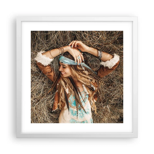 Plagát v bielom ráme - Na ceste do leta lásky - 40x40 cm