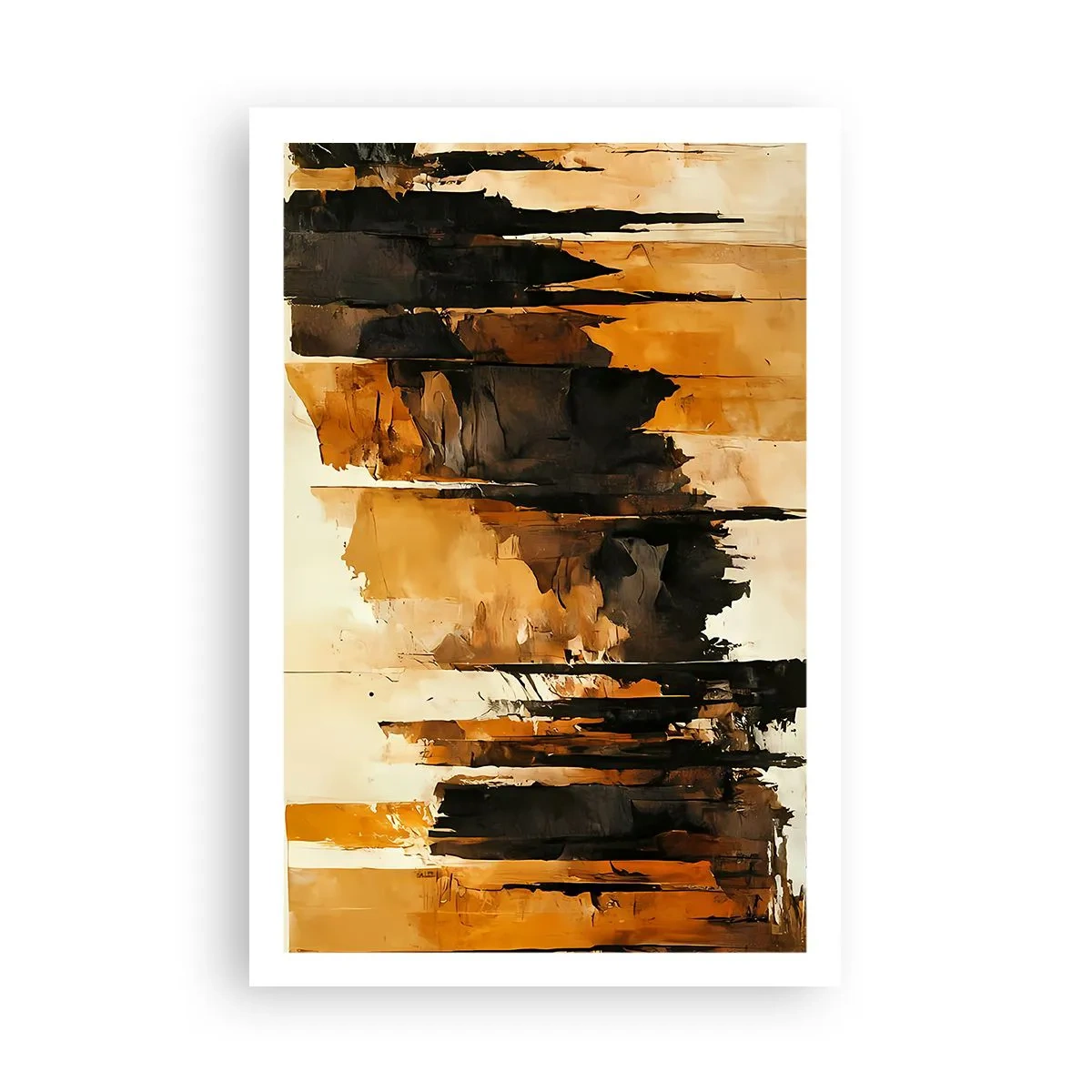 Plagát - Harmónia čiernej a zlatej - 61x91 cm