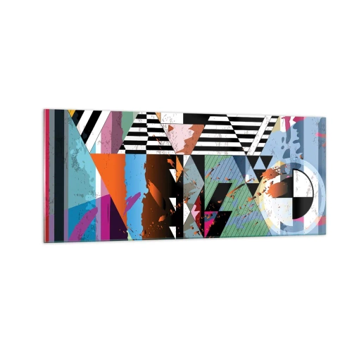 Obraz na skle - Geometricky a organicky - 100x40 cm