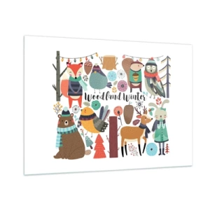 Obraz na skle - Rozprávkové sviatky v lese - 100x70 cm