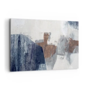 Obraz na plátne - Modro-hnedé tvary - 120x80 cm