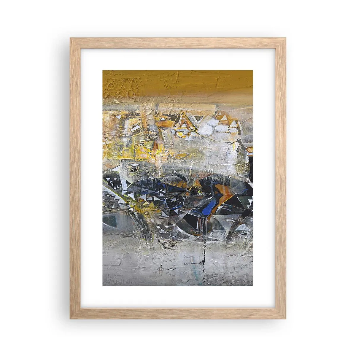 Plagát v ráme zo svetlého duba - Všetko sa podarí - 30x40 cm