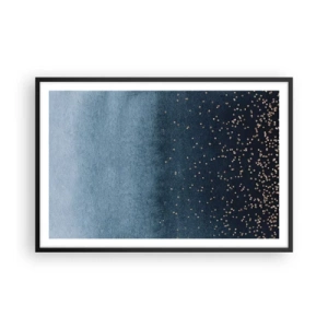 Plagát v čiernom ráme - Kompozícia – modrej fázy - 91x61 cm