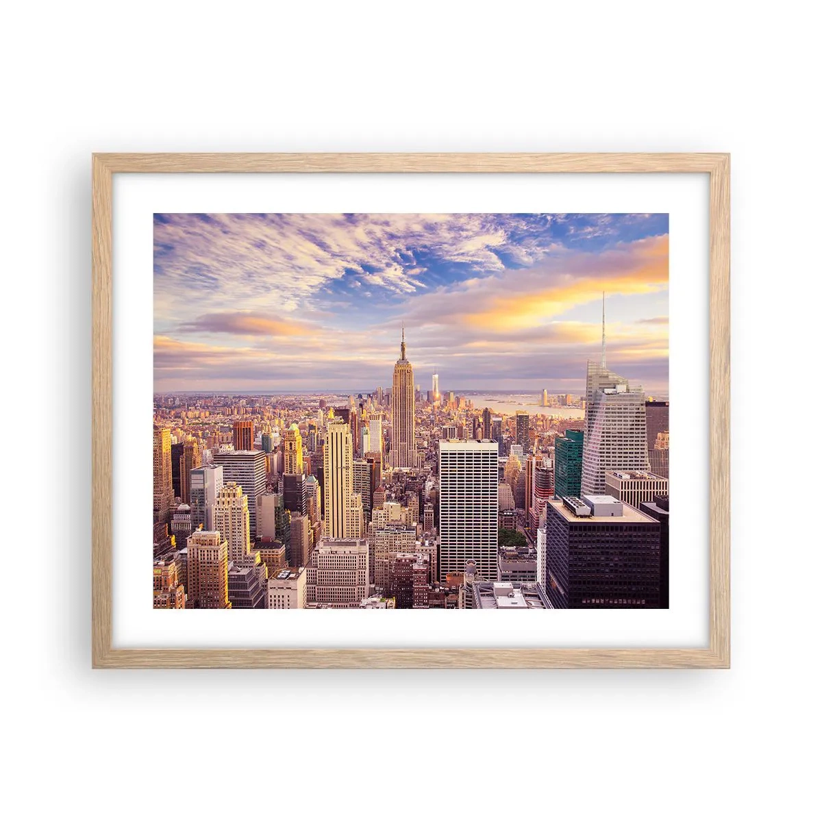 Plagát v ráme zo svetlého duba - Dosiahnuť samotné oblaky - 50x40 cm