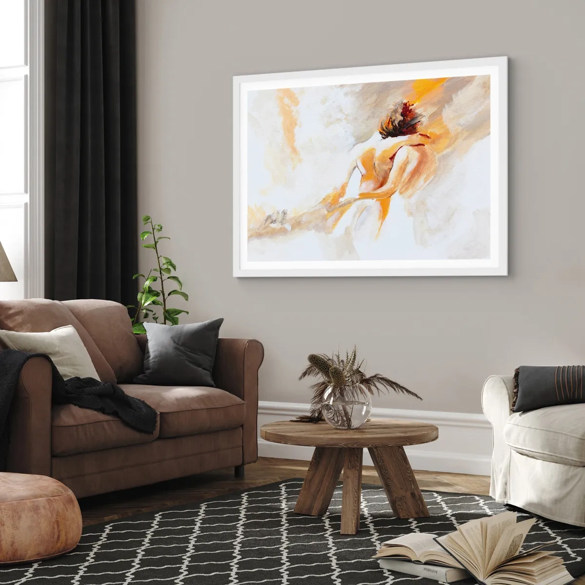 Plagát v bielom ráme - Blízkosť v nebi - 91x61 cm