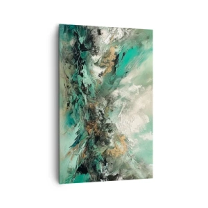 Obraz na plátne - Smaragdovočierne vlnobitie - 80x120 cm