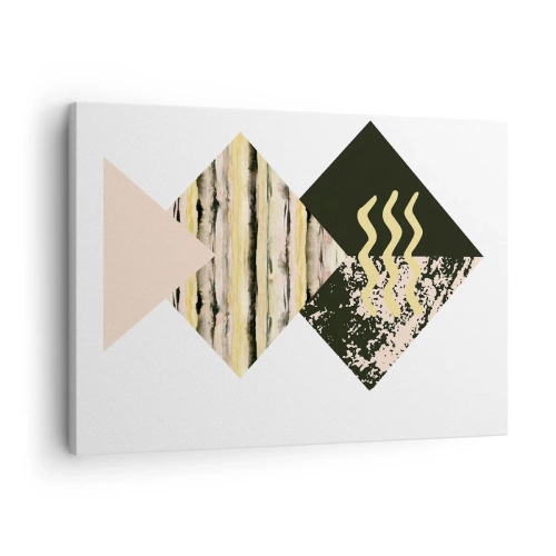 Obraz na plátne - Geometrické tvary s abstraktnými vzormi - 70x50cm - Nie je to tak jednoduché - Moderná nástenná dekorácia do obývacej izby a spálne ARTTOR