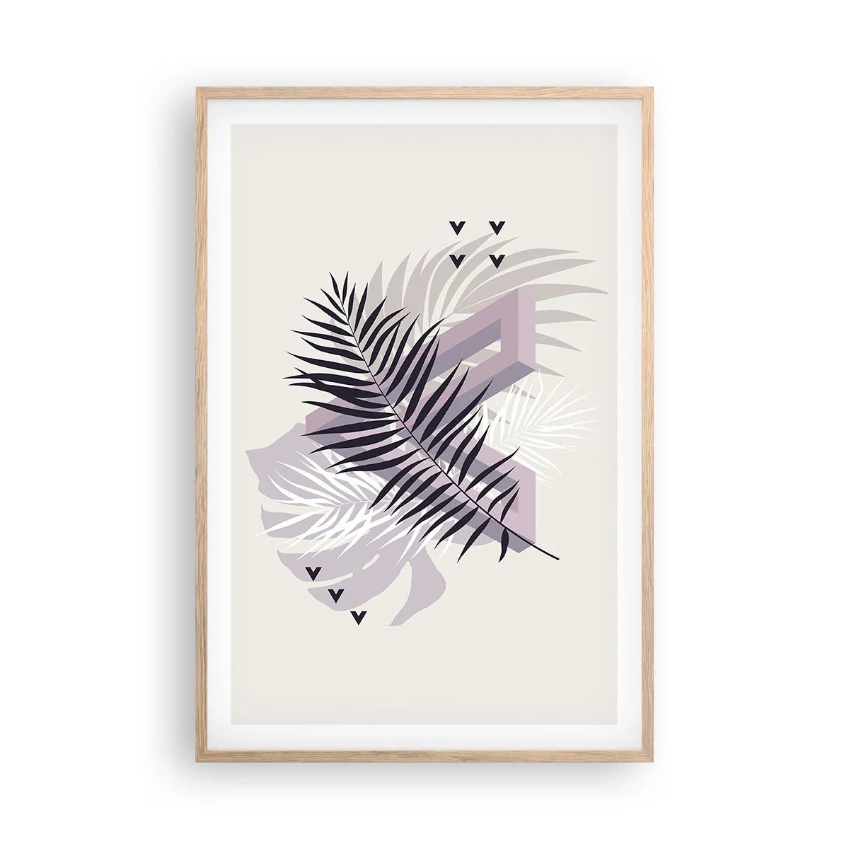 Plagát v ráme zo svetlého duba - Tieň tieňa - 61x91 cm