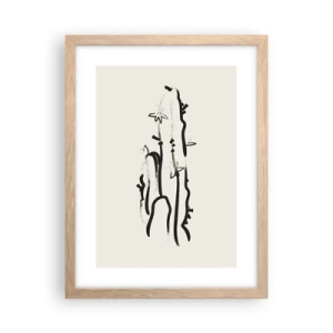 Plagát v ráme zo svetlého duba - Kvitnúca bylina - 30x40 cm