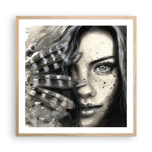 Plagát v ráme zo svetlého duba - Divoká krása - 60x60 cm