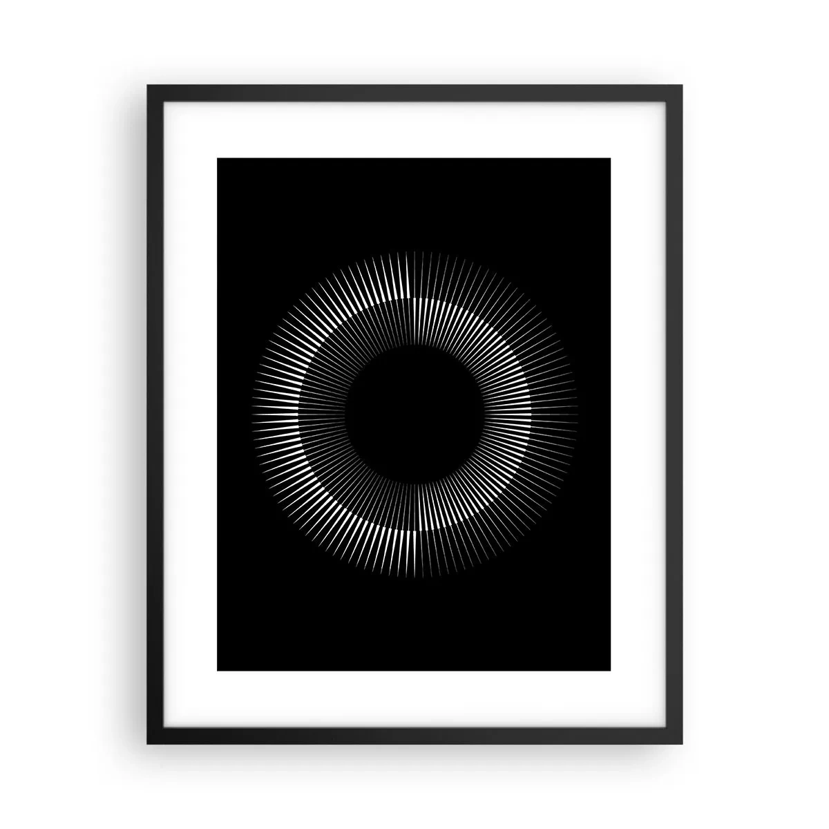 Plagát v čiernom ráme - Čierne slnko - 40x50 cm