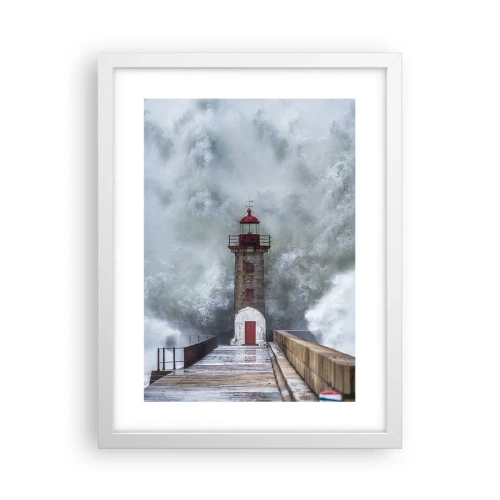 Plagát v bielom ráme - Hukot vody, šum vetra - 30x40 cm