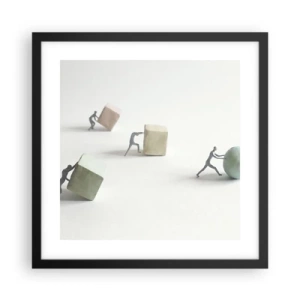 Plagát v čiernom ráme - Život samotný - 40x40 cm