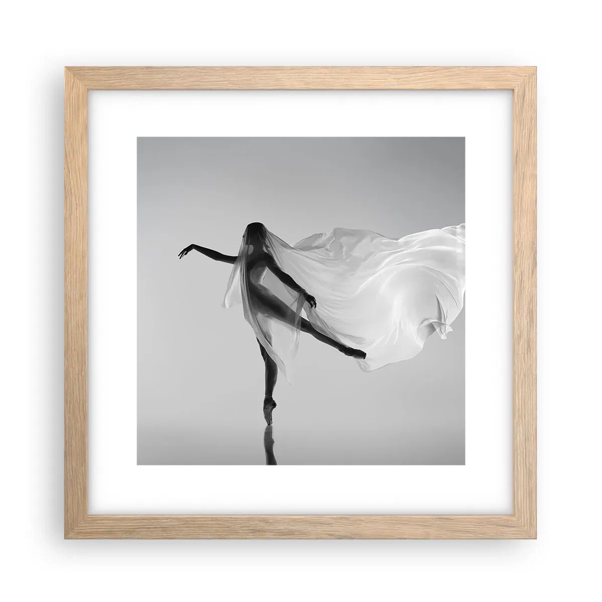 Plagát v ráme zo svetlého duba - Ľahkosť a pôvab - 30x30 cm