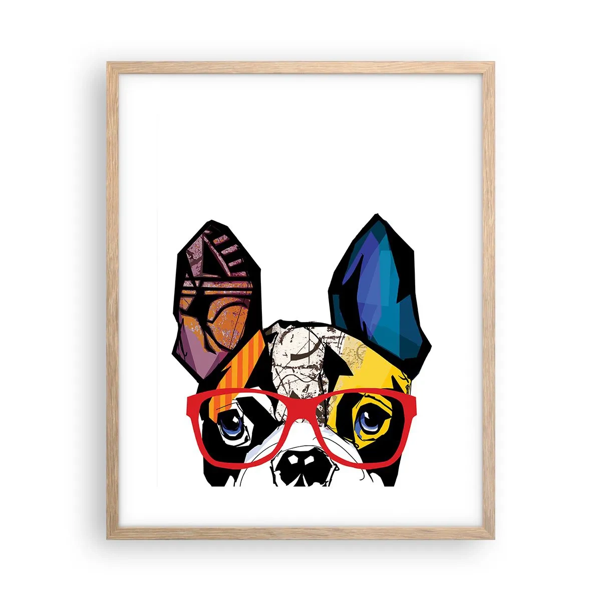 Plagát v ráme zo svetlého duba - Intelektuál - 40x50 cm