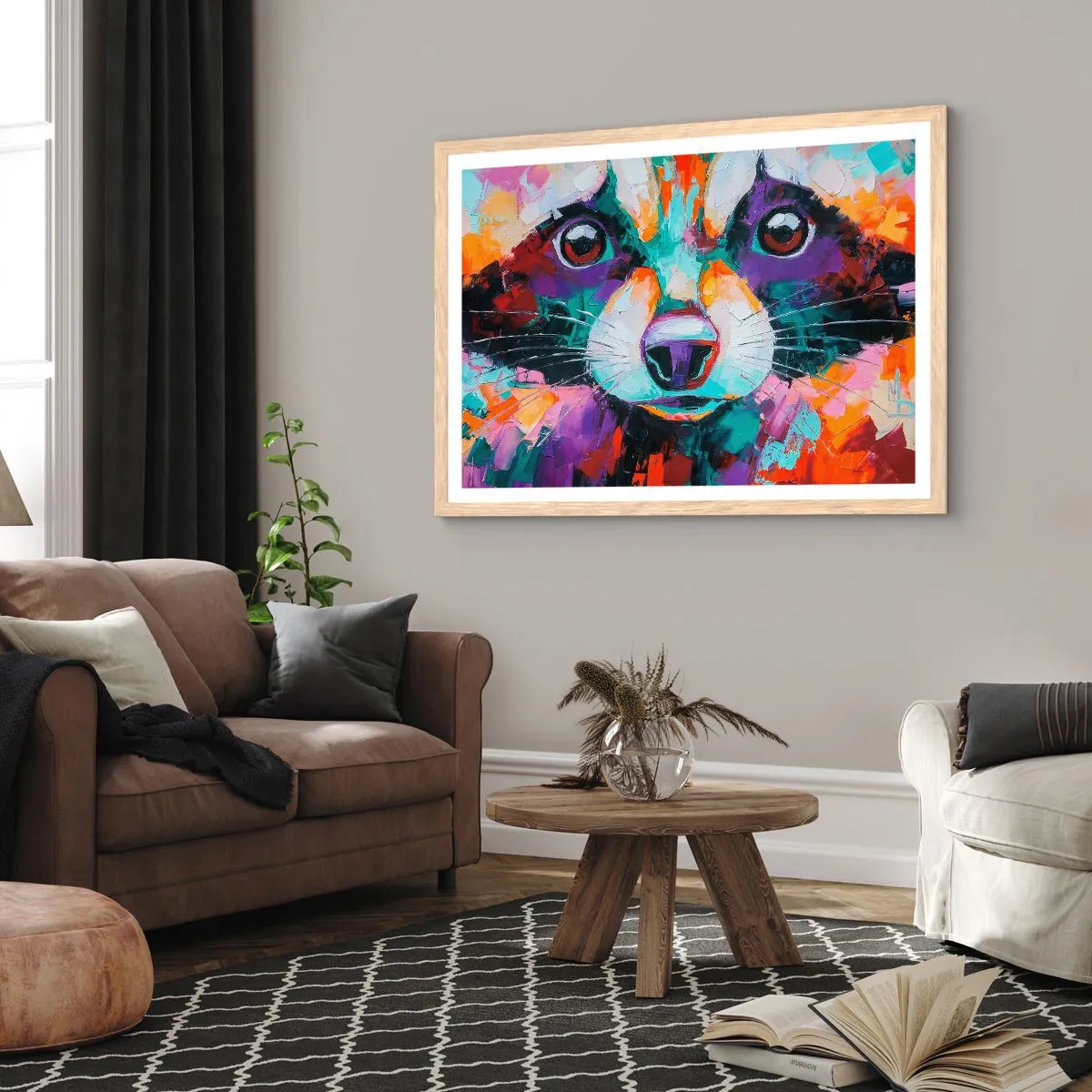 Plagát v ráme zo svetlého duba - Iba dobré emócie - 40x30 cm