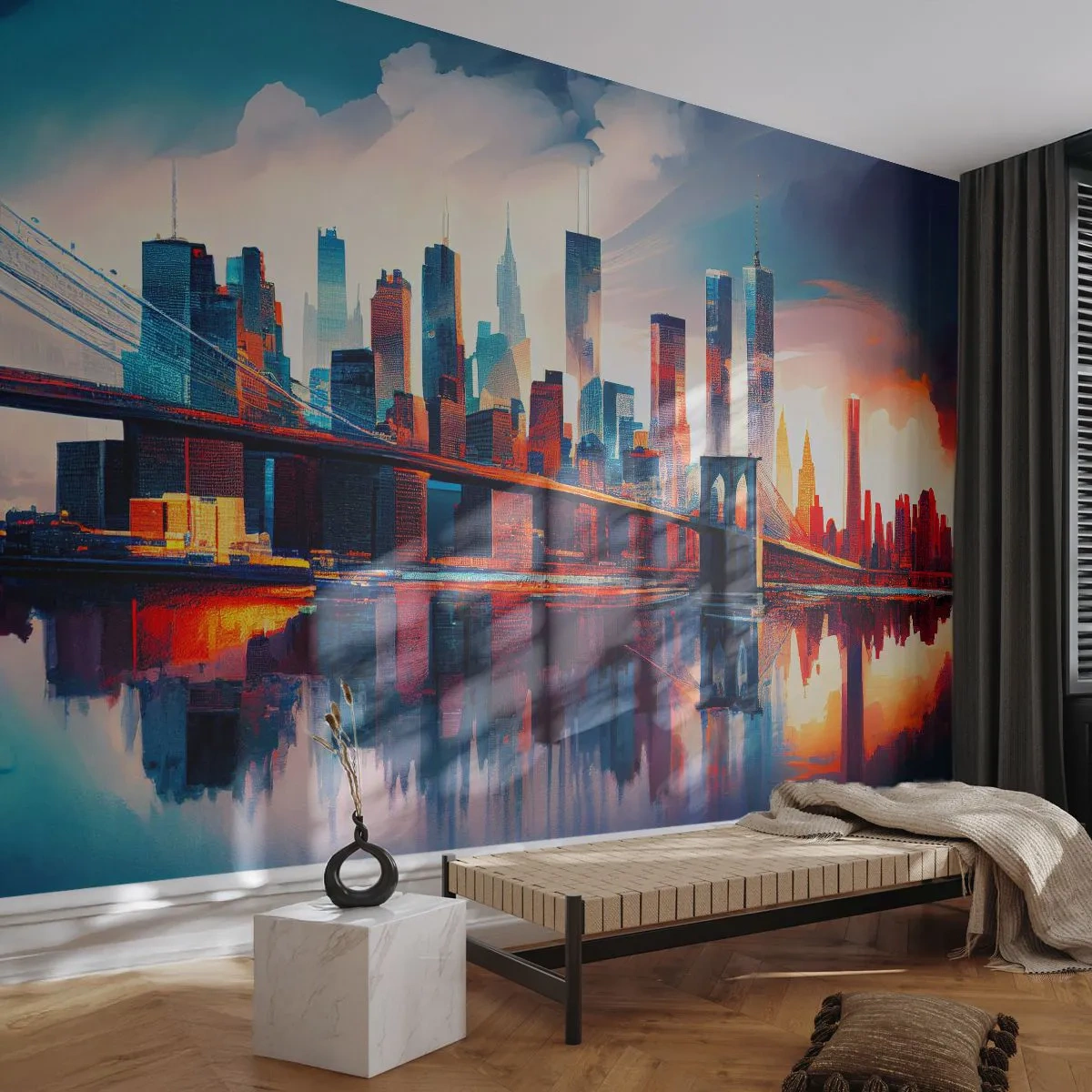 Samolepiaca Fototapeta Deluxe Sticker - Famózny New York - Mesto, Most, Architektúra - 400x280 cm