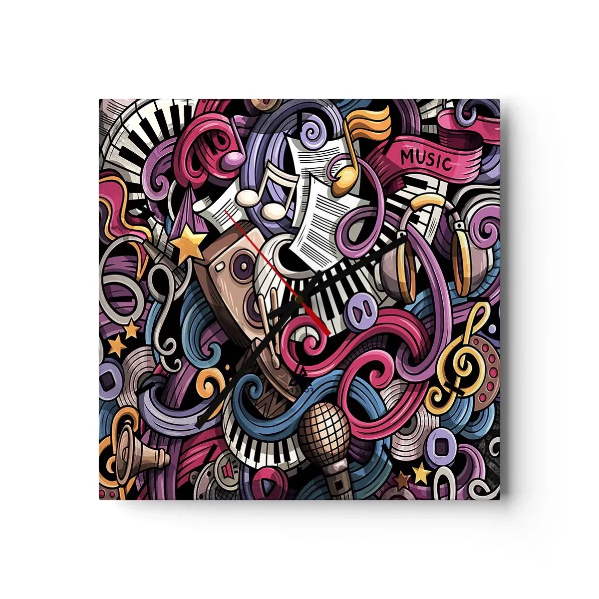 Nástenné hodiny - Komplikovaná melódia - 30x30 cm