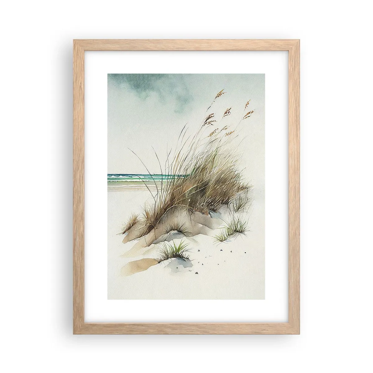 Plagát v ráme zo svetlého duba - Zahalené v piesku - 30x40 cm