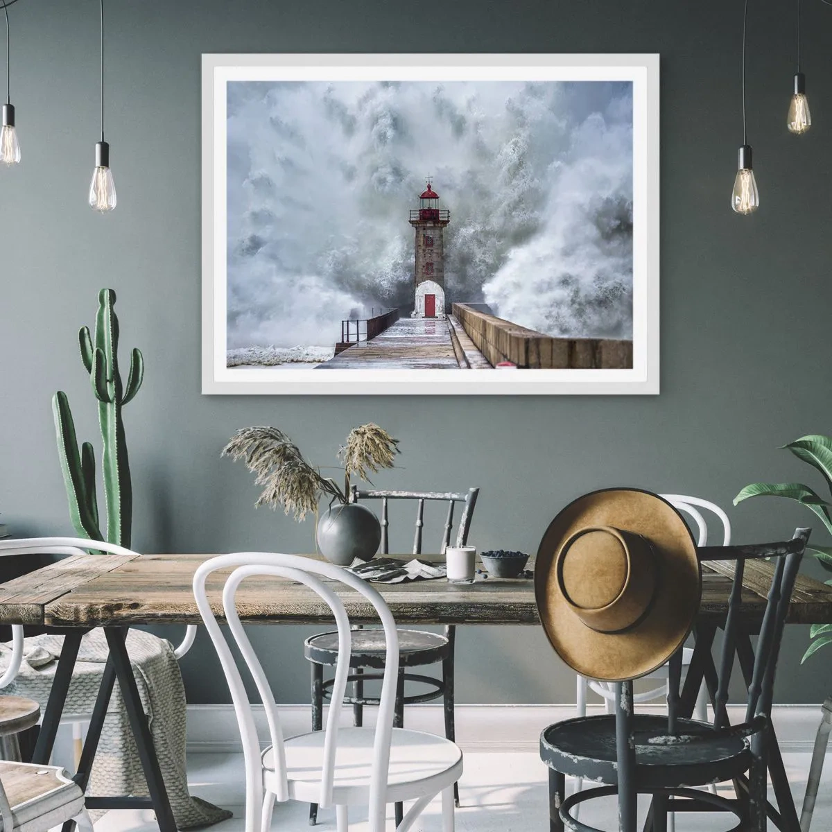 Plagát v bielom ráme - Hukot vody, šum vetra - 40x30 cm