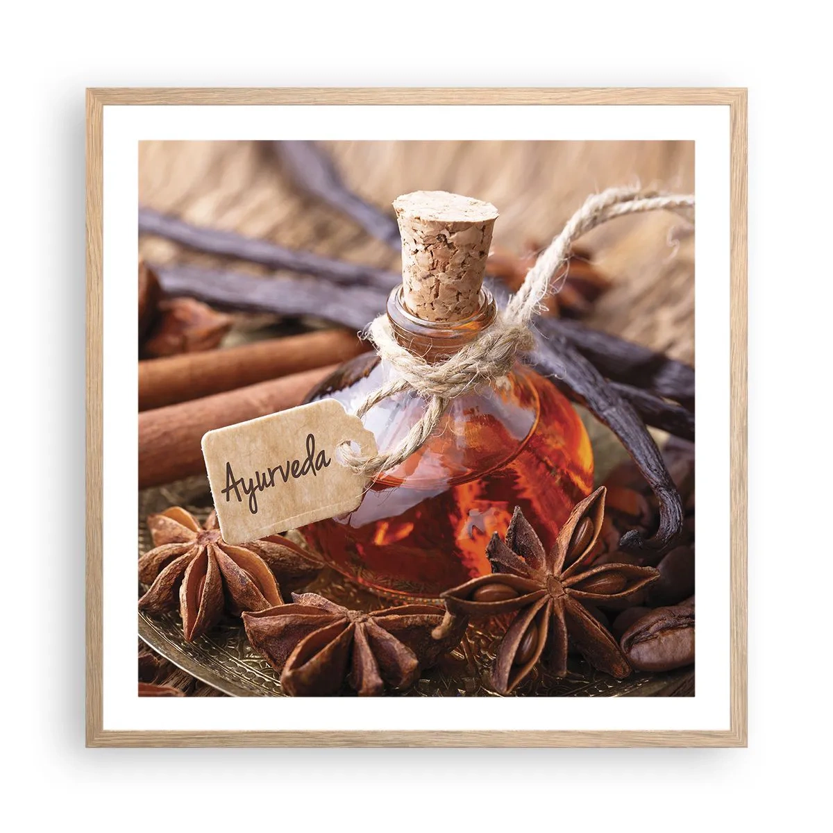 Plagát v ráme zo svetlého duba - K jednote tela a ducha - 60x60 cm