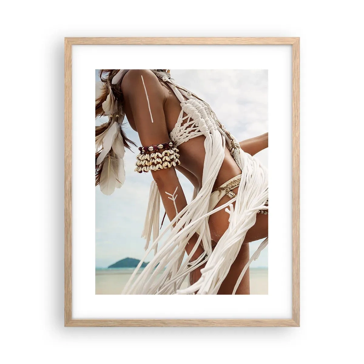 Plagát v ráme zo svetlého duba - Kňažka slnka - 40x50 cm