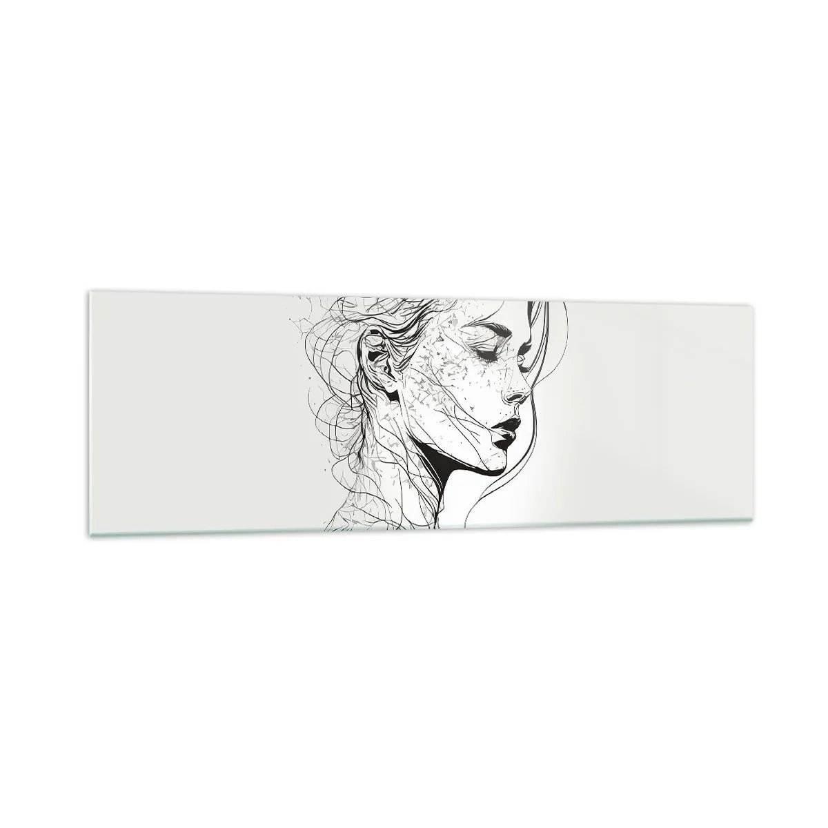 Obraz na skle - Portrét v zamyslení - 160x50 cm