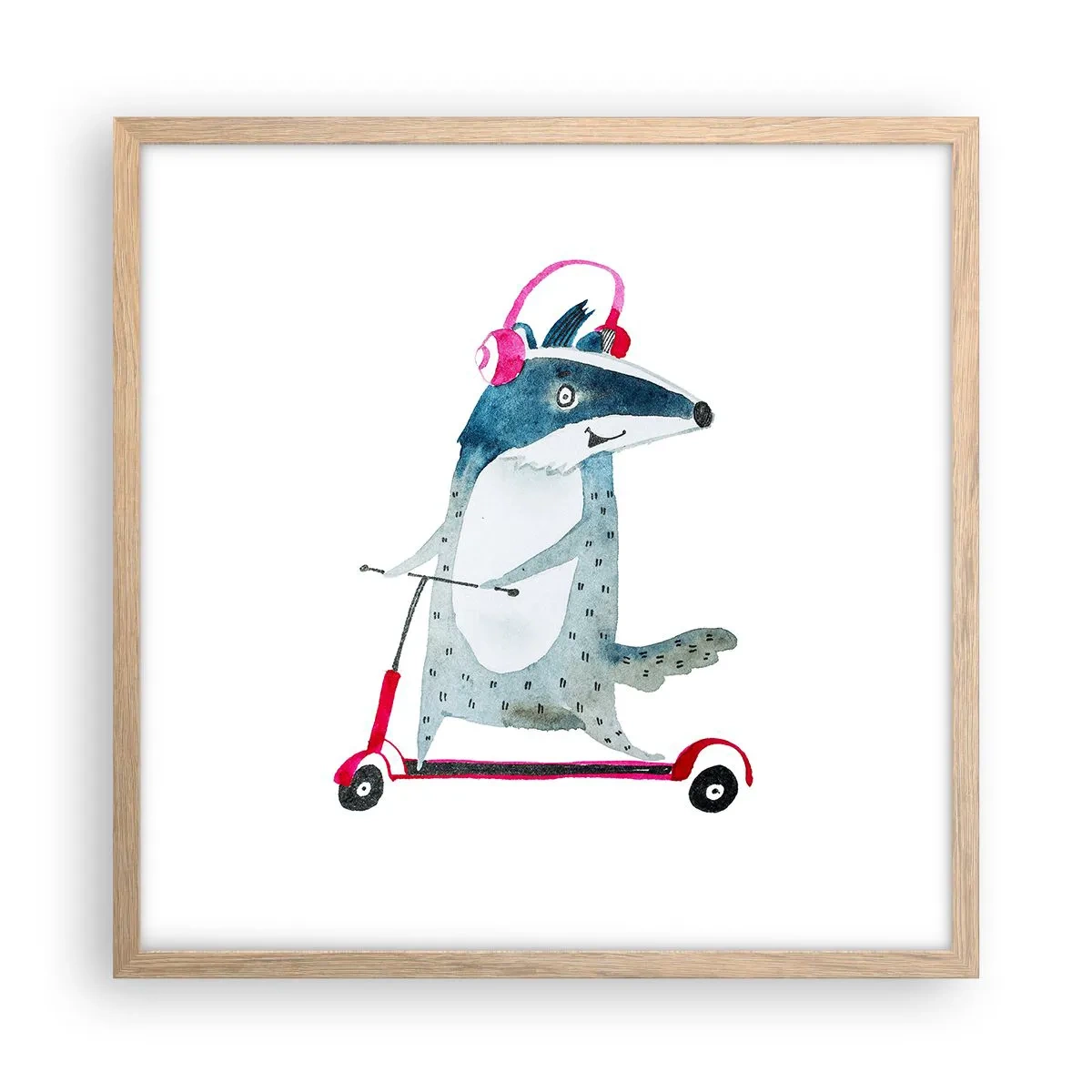 Plagát v ráme zo svetlého duba - Jazvečie radosti - 50x50 cm