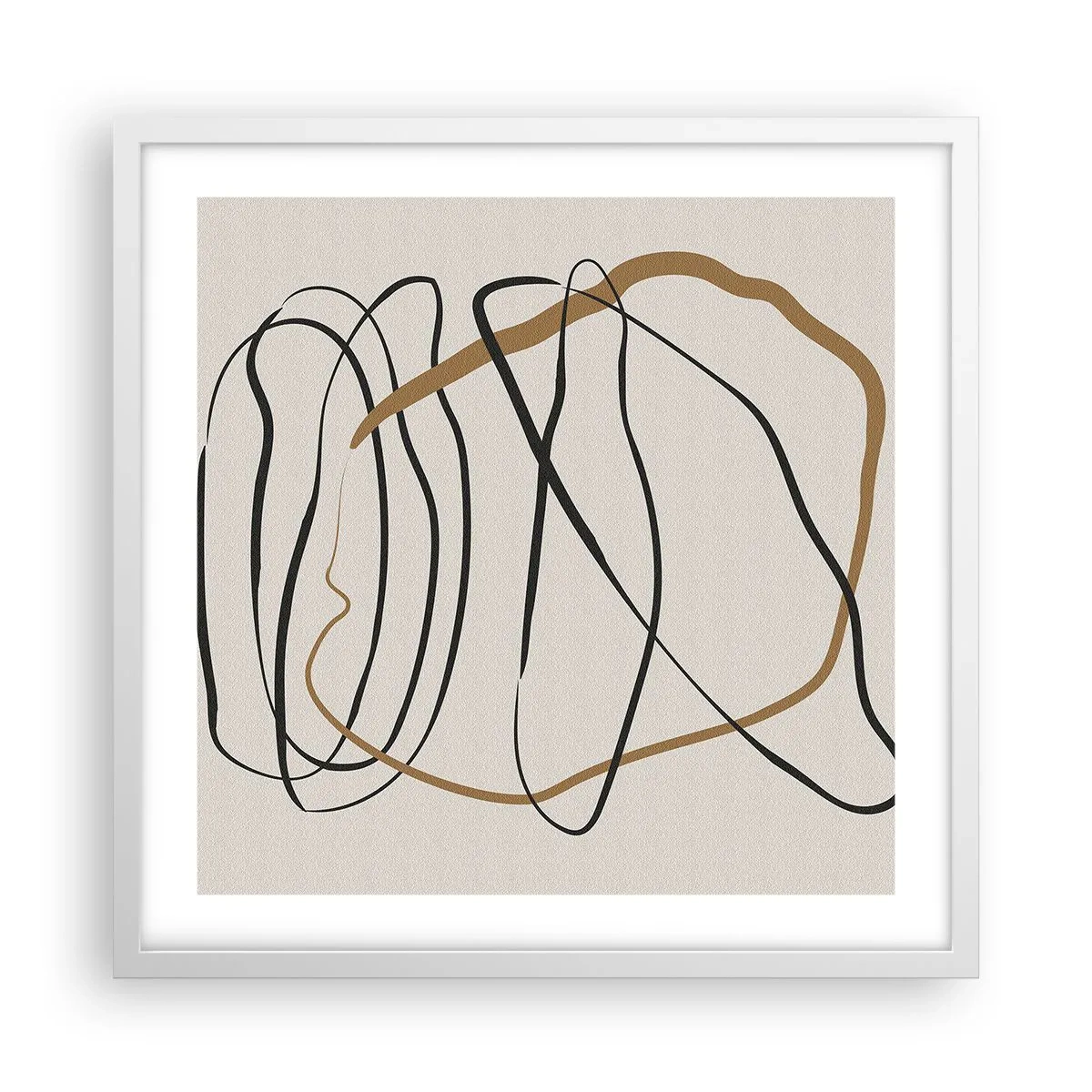 Plagát v bielom ráme - Kompozícia – tanec v slučke - 50x50 cm