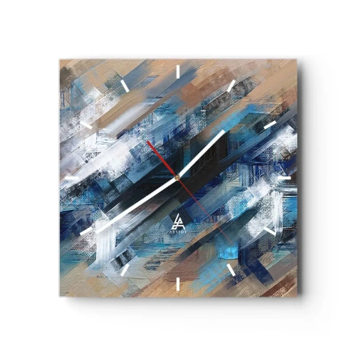 Nástenné hodiny - Modrá šikmosť - 30x30 cm
