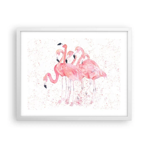 Plagát v bielom ráme - Ružový ansámbl - 50x40 cm