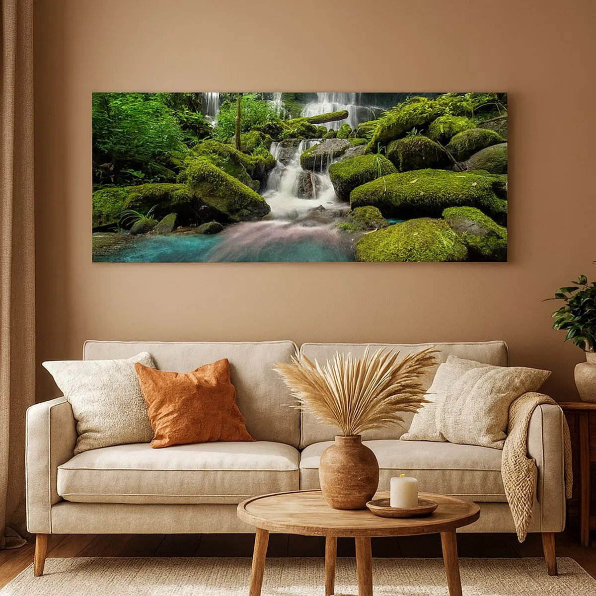 Obraz na plátne - Tyrkys, zafíry a tekuté striebro - 100x40 cm